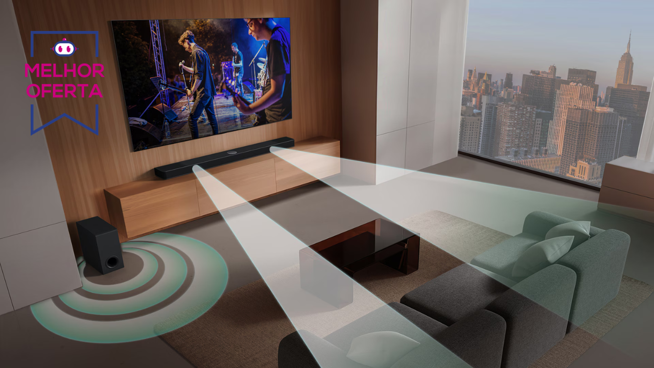 Soundbar LG 300 W com subwoofer tem oferta em até 12x de R$ 78,25 na Amazon