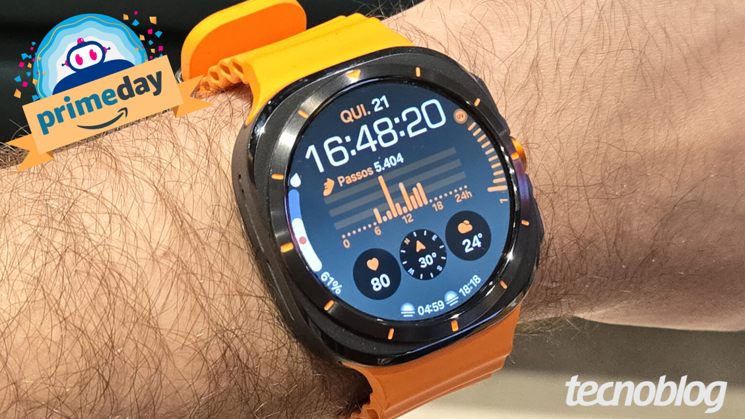 Galaxy Watch Ultra com caixa de titânio está em promoção no Prime Day 2026