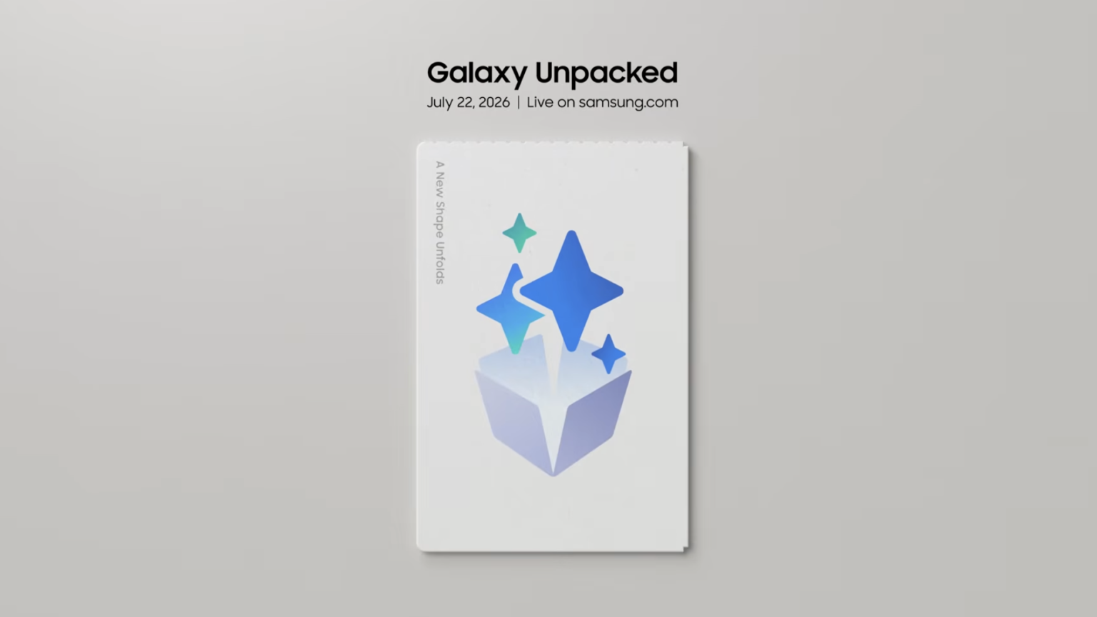 Samsung marca Unpacked em 22 de julho; Fold Wide é esperado