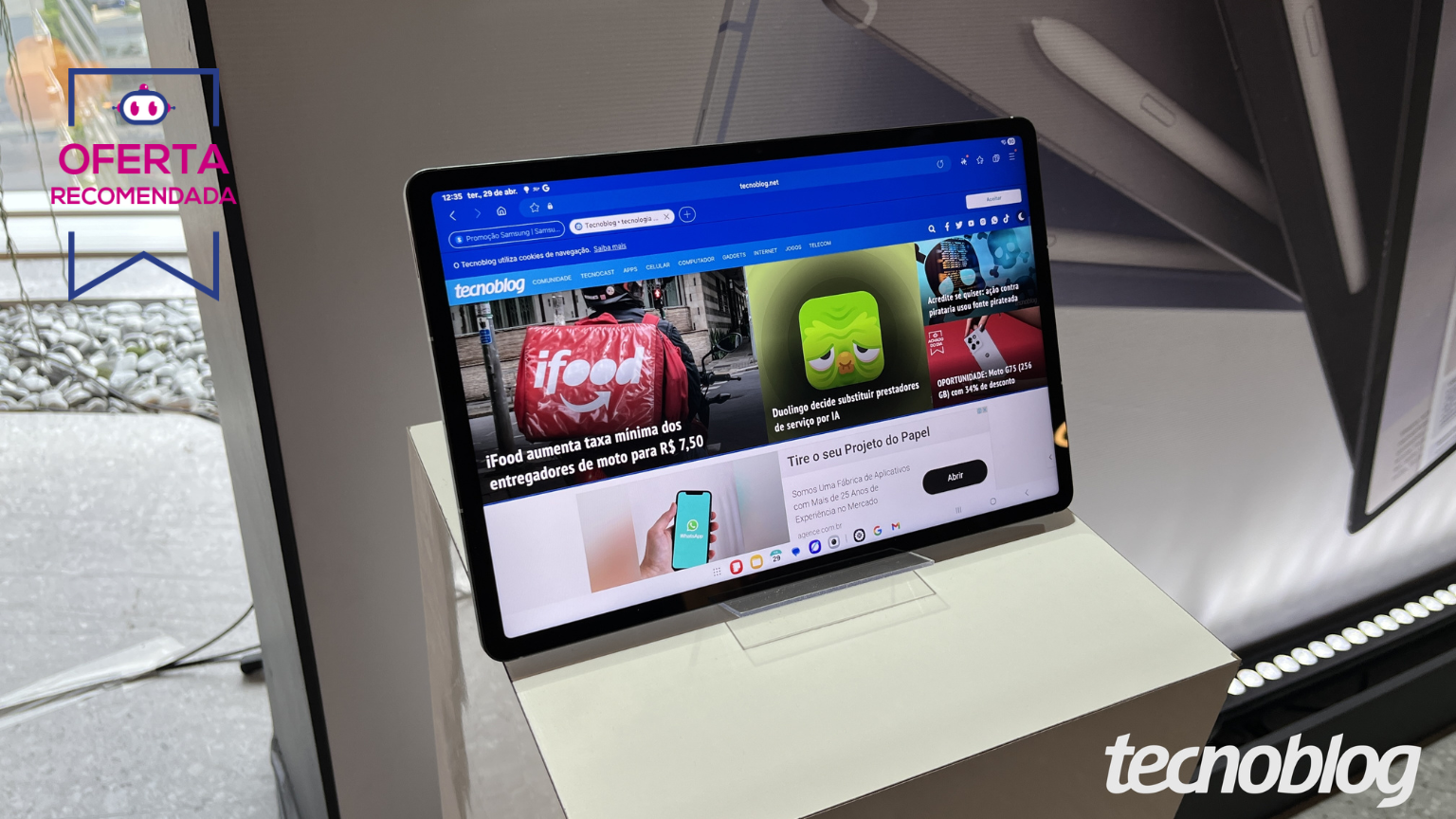 Galaxy Tab S10 FE Plus 5G para trabalho tem 49% OFF no Magalu